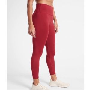 Athleta Decadent Red Elation Train 7/8 Tight High Rise Cropped Legging Size L